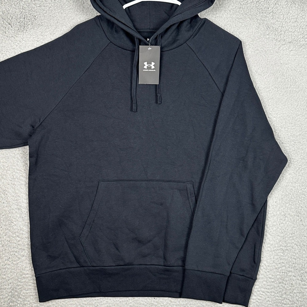 NEW Under Armour Hoodie Womens XL Rival Black Pullover Pockets Sweatshirt Gym